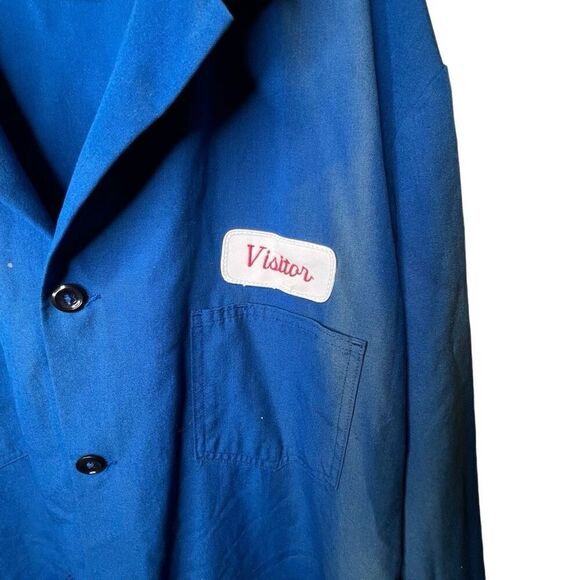 American Vintage 80s Sun Faded Shell Gas Station Lab Coat XXL - Picture 4 of 7